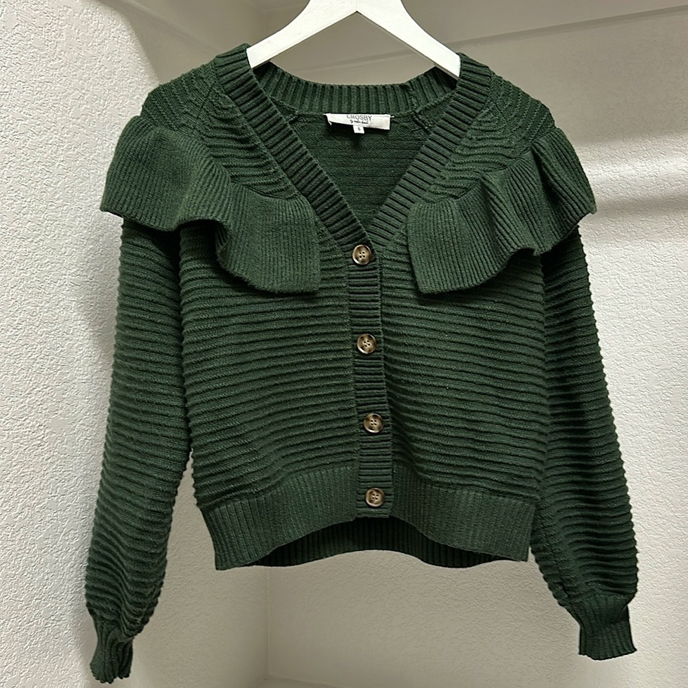 Crosby olive cardigan size S